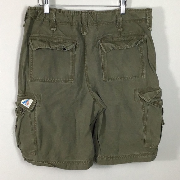 Army green broken in cargo shorts from Wonderwall - Picture 4 of 8